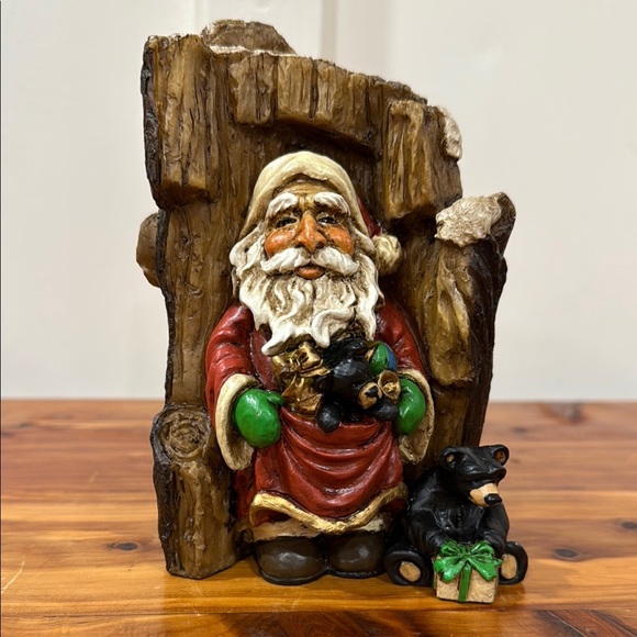 Vtg The Lost Woodsman Rick Rowley Forest Collection Santa Black Bears Ho Ho Ho - Picture 1 of 6